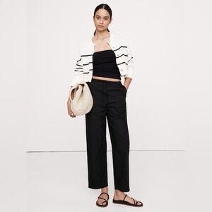 NWT! Banana Republic Black Cotton Poplin Pull-On Pant - Multiple